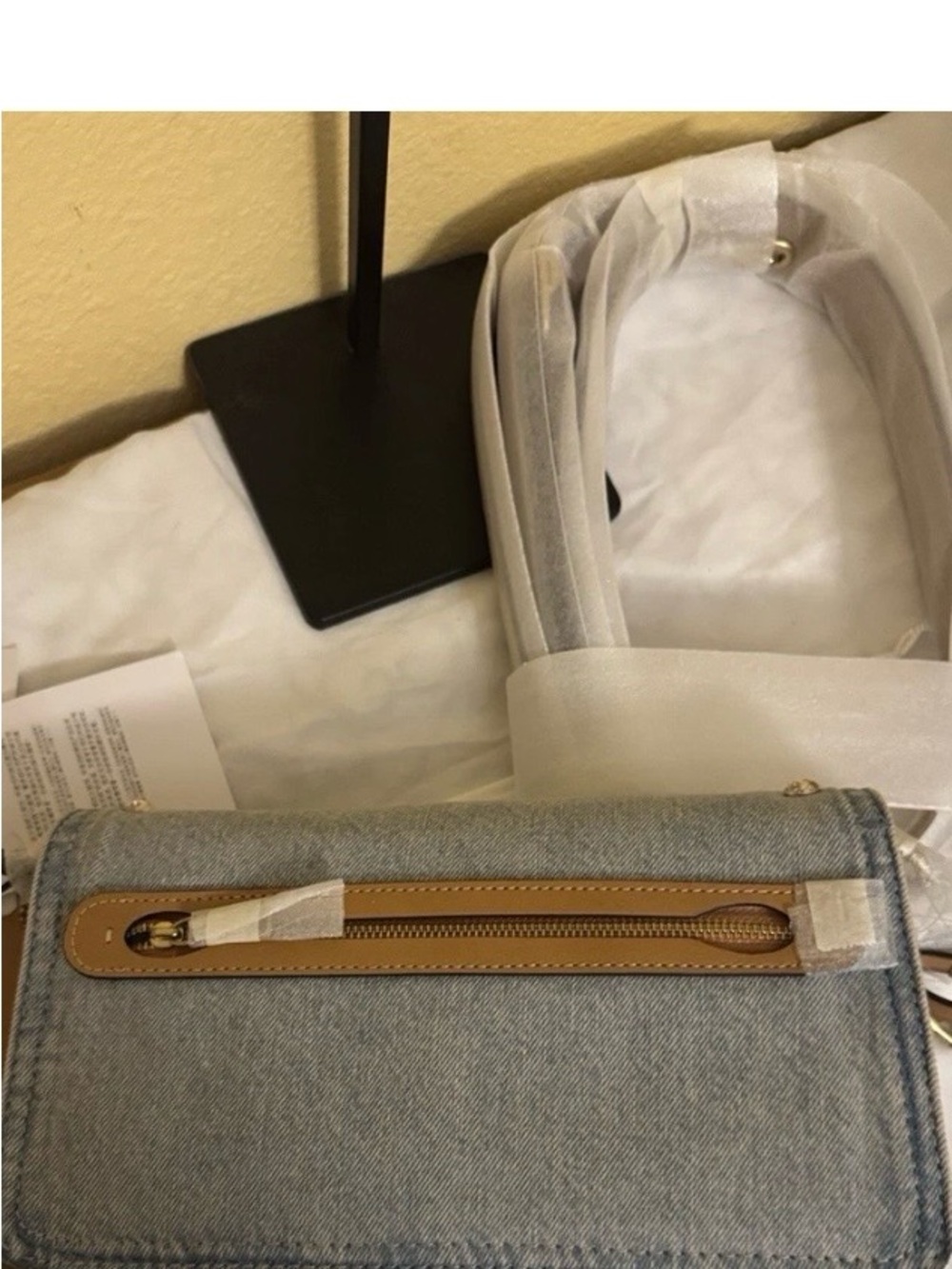 Coach Denim Crystal-Embellished Tabby 26 Bag in Light Blue - Picture 7 of 9
